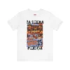 Tshirt blanco con diseño colorido de la carátula del clásico de la salsa Fuego en el 23, de la Sonora Ponceña.