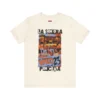 Tshirt natural con diseño colorido de la carátula del clásico de la salsa Fuego en el 23, de la Sonora Ponceña.