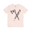 t-shirt-soft-pink-hacha-y-machete-hector-lavoe-willie-colon Soft pink t-shirt with hector Lavoe and Willie colon faces with a machete and an axe